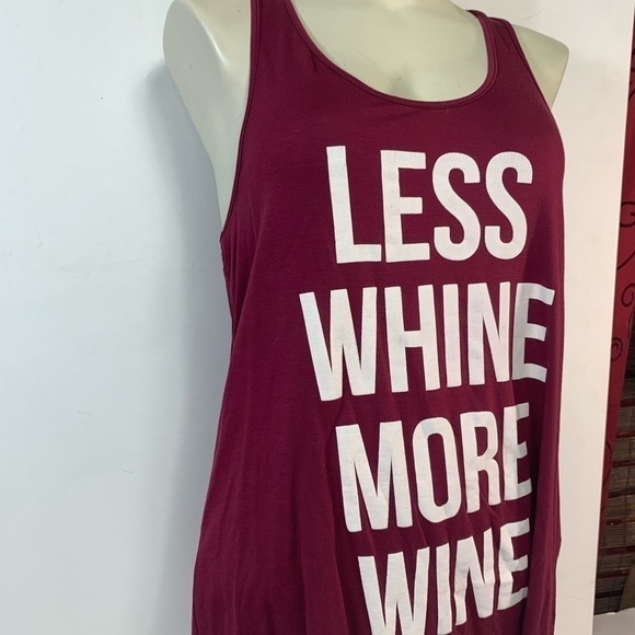 NWT "Less Whine More Wine" Red Tank Top - Picture 3 of 5